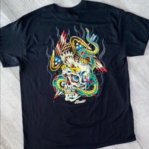Black Short Sleeve Tee with Vibrant Graphic Design